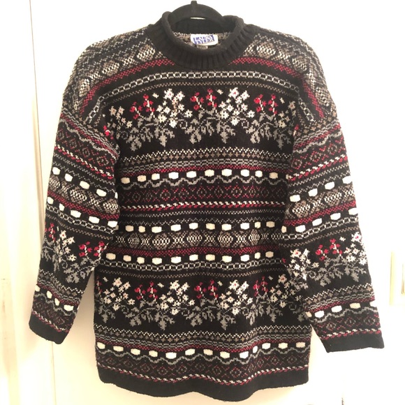 Black/White/Red Holiday Sweater - Picture 1 of 2